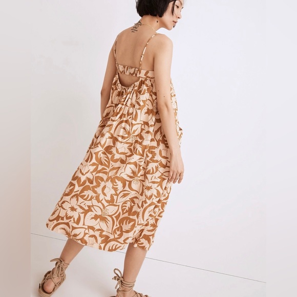 Madewell Linen-Blend Cami Midi Dress in Tropicale Floral - Picture 2 of 13